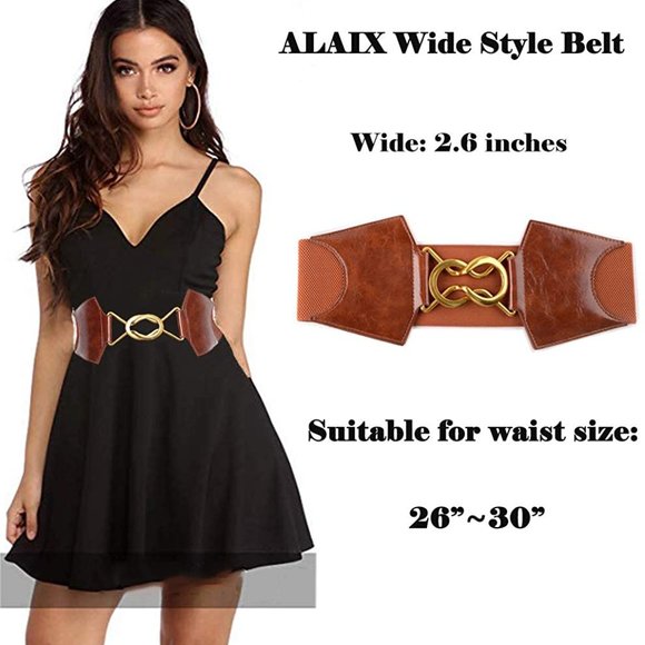 Women\'s Stretchy Wide Belt Dress Belts Vintage main image 4